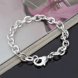 Wholesale 925 Sterling Silver Bead Bracelet Nice Chain High Quality For Women Men Fashion Jewelry Wedding Engagement Party Gift