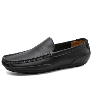 2023 Men Genuine Leather Casual Shoes Brand Loafers Moccasins Breathable Slip on Black Driving Shoes Footwear Chaussure Homme