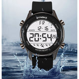 SYNOKE Men Outdoor Sports Multifunctional Waterproof Large Screen Display Luminous LED Digital For Men Fashion Silicon Watch