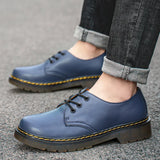 Men Leather Shoes Women Work Shoes Comfortable Genuine Leather Retro Male Female Outdoor Casual Lovers Shoes Plush Size 35-46