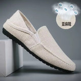 Summer Breathable Linen Shoes New Men's Spring Casual Flat Shoes Male Soft Bottom Sweat-absorbing Leisure Shoes Loafers Slippers