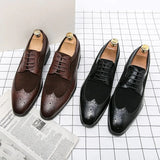 2023 Suede Derby Shoes for Men Formal Business Slip-On Fashion Wedding Shoes for Men Oxford Shoes Brown Brock Office Men Shoes