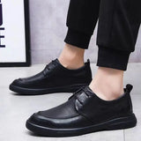 Autumn New Shoes for Men Genuine Leather Casual Shoes Business Leisure Shoes Street Cool Lace-up Dress Shoes