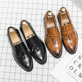 2023 New Yellow Loafers Tassels Men Formal Shoes Slip-On Spring Autumn Prom Dress Shoes Social Party Fashion Shoes Free Shipping