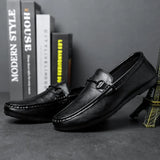 Korean version Soft Leather Breathable Men Casual Shoes Non-slip men's driving shoes men's single shoes