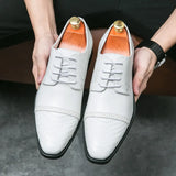 2023 Wedding Leather Shoes Business Shoes For Men Formal Dress Shoes White Luxury Oxford Shoes For Men Fashion Career Work Shoes