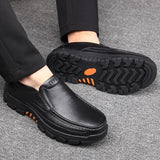 Newly Men's Genuine Leather Shoes Size 38-46 Head Leather Soft Anti-slip Driving Shoes Man Spring Business Dress Shoes