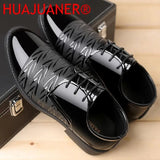 Men Leather Shoes Men Shoes Casual Breathable Dress Leather Shoes Youth Business England Solid Color Breathable Fashion Low Top
