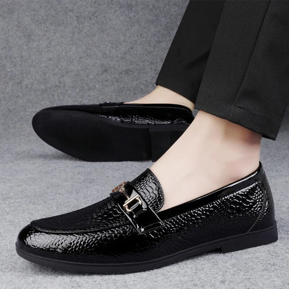Black Men Shoes Leather Men Dress Shoes Large Size 38-48 2023 Spring and Autumn Loafers Men Slip-On Business Formal Casual Shoes