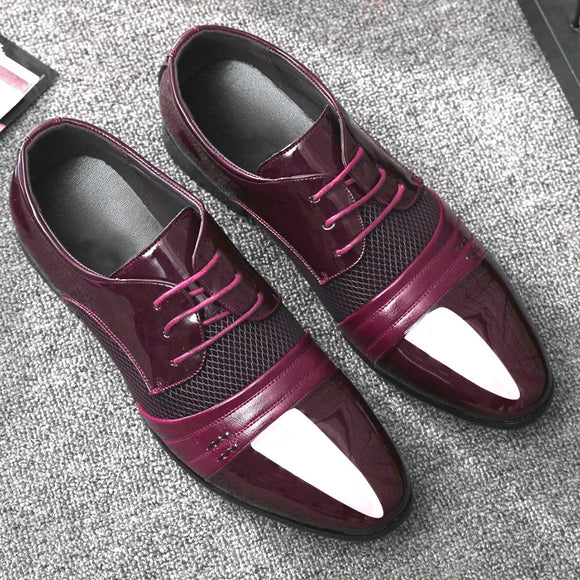 Former PU Leather Shoes for Men Lace Up Oxfords Wedding Shoes for Male Dress Shoes for Party Zapatos Para Hombre De Vestir