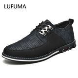 Lufuma 2022 New Summer Autumn Leather Men Shoes Fashion Casual Shoes Lace-Up Loafers Business Wedding Dress Shoes Big Size 38-48