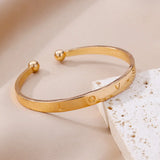 Engraved LOVE Letter Bracelet for Women 316L Stainless Steel Jewelry Fashion 18K Gold Plated Vintage Accessories Couple Gift