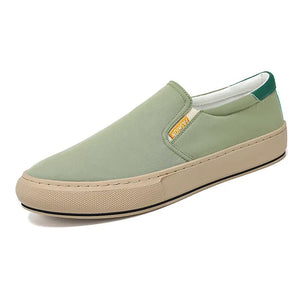 2023 Hot Casual Mens Shoes Fashion Green Canvas Loafers  Breathable Slip-On Shoes Men Flats Sneakers Comfort Driving Shoes Men