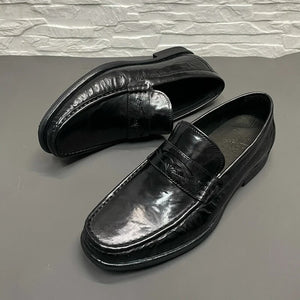 Goodyear Waxed Leather Men's Shoes Business Casual Men's Leather Shoes Slip-On Loafers Men's Washed Retro Men's Shoes