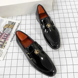 Black Loafers Square Toe Slip-On Office & Career Handmade Men Dress Shoes Free Shipping Size 38-47