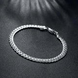 New 18K gold 925 Sterling Silver Bracelets for Women men classic 5MM Chain Fashion Wedding Party Christmas Gifts fine Jewelry