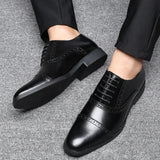 Gentleman Dress Shoes Men Brogues Oxford Shoes Lace Up Suit Shoes for Men Classic Men's Business Leather Shoes Wedding Shoes