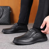 Genuine Leather shoes Men Loafers Slip On Business Casual Shoes Classic Soft Moccasins Hombre Breathable Footwear Men Flat Shoes