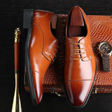 Men's Classic Retro Derby Shoes Mens Business Dress Office Leather Shoe Flats Men Fashion Wedding Party Oxfords EU Size 37-48