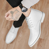 2023 New High-top Men's Casual Leather Shoes Classic White Business Men's Derby Shoes Fashion Pointed toe Dress Shoes Men Oxford