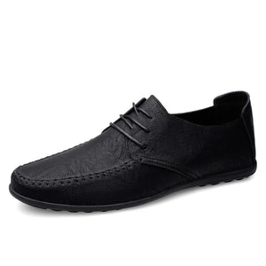 Leather Men Shoes Fashion Formal Men Shoes Moccasins Italian Breathable Male Driving Shoes Black Plus Size 38-47