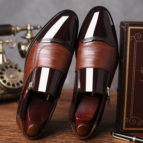 size 38-48 Men Dress Shoes Slip Leather Shoes for Men Point Toe Business Casual Formal Shoes for Wedding Plus Size MPX119