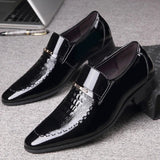 Men Dress Shoe New Printed Large Size Men Shoe Patent Leather Business Formal Leather Shoe Cover Toe Head Men Shoe Wedding Shoe