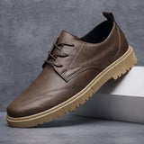 Autumn New Men Dress Shoes Brogue Casual Shoes Men Leather Shoes Work Boots Male Business Casual Sneakers