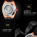 Winner Reloj Hombre Men Watch Waterproof Luminous Automatic Skeleton Mechanical Watches Stainless Steel Case Men&#39;s Wristwatches