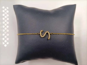 Classic HADIYANA Bracelet Luxurious Vintage Cubic Zirconia Bracelet SL576 Capital Letter S Jewellery for Girls