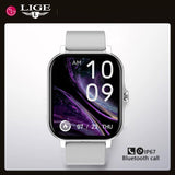 LIGE 2022 Men Smart Watch Women 1.69 Inch Full Touch Sports Fitness Bracelet Bluetooth Call Smart Clock Ladies Smartwatch Men