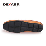 DEKABR Comfortable Handmade Leather Shoes Casual Men's Flats Design Man Driving Shoes Soft Bottom Leather Men Shoes Size 38-47