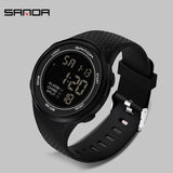 SANDA Man Watch Waterproof Digital Sports Watches New Electronic Products Leather Strap Wrist Timepiece Wristwatch Clock Gift