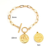 Toggle Bracelets for Women San Benito Saint Benedict Medal Our Lady Charm Pendant Stainless Steel Jewelry