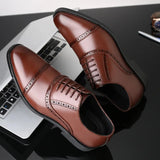 Gentleman Dress Shoes Men Brogues Oxford Shoes Lace Up Suit Shoes for Men Classic Men's Business Leather Shoes Wedding Shoes