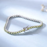 UMCHO 2MM 925 Sterling Silver Bracelet Birthstone Romantic Wedding Women for Fine Jewelry Can Be Customized Any Size