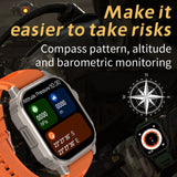 New Military Outdoor Smart Watch Men Women AMOLED Screen Compass Siri Voice NFC GPS Sports Track Bluetooth Call Smartwatch 2023