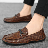 Fashion Genuine Men Leather Casual Shoes Luxury Brand Lightweight Breathable Loafers Moccasins Comfort Slip-on Men Driving Shoes