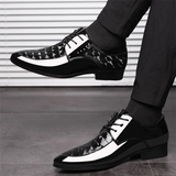 Men Shoes Formal Dress Shoe Black Patent Leather Shoes Men Lace Up Point Toe Business Casual Shoes for Men Wedding Party Office