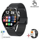 Lige Bluetooth Call Watch For Men Smart Watch AMOLED HD Screen Ai Smart Voice Body Temperature Detection Smartwatch 2023 Clock
