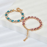 Women's Tennis Bracelet Hip Hop Trendy AAA+ Cubic Zirconia Gold Plated Teen Girl Crystal Chain on The Hand Wedding Jewelry