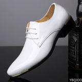 2022 Newly Men's Quality Patent Leather Shoes White Wedding Shoes Size 38-48 Black Leather Soft Man Dress Shoes