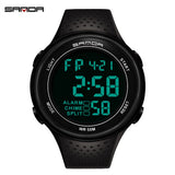SANDA Man Watch Waterproof Digital Sports Watches New Electronic Products Leather Strap Wrist Timepiece Wristwatch Clock Gift