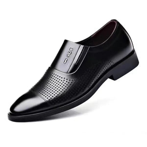 Qmaigie Dress shoes men 2022 summer Formal Shoes Men Shoe Leather Mens wedding Shoes Brown Black Elevator Oxfords big size 47 48
