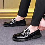 Men Genuine Leather Casual Shoes Comfortable Business Leisure Luxury Crystal Dress Shoes Party Cool Slip-on Loafers