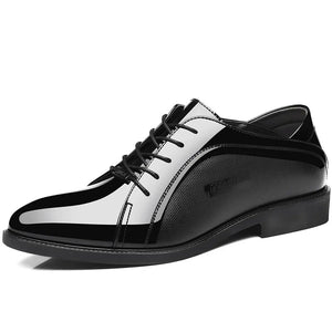 Men Dress Shoes Patent Leather Oxford Shoes Male Formal Shoes Big Size 38-48 Handsome Men Pointed Toe Shoes for Wedding