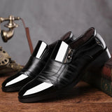 size 38-48 Men Dress Shoes Slip Leather Shoes for Men Point Toe Business Casual Formal Shoes for Wedding Plus Size MPX119