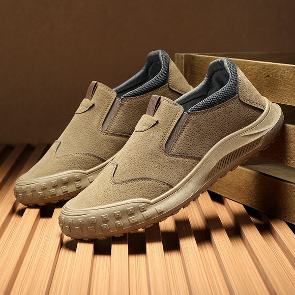 Men's Outdoor Work Shoes Comfortable Sports Shoes Breathable Men's Casual Shoes Handmade Leather Men's Versatile Driving Shoes