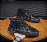 Men Boots Winter High Top Leather Shoes Fashion Cotton Shoes Fashion Ankle Boots Business Casual Outdoor Shoes Male Sneakers New