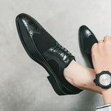 2023 Suede Derby Shoes for Men Formal Business Slip-On Fashion Wedding Shoes for Men Oxford Shoes Brown Brock Office Men Shoes